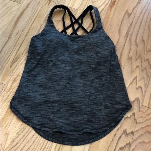 lululemon athletica Tops - Lululemon tank top criss cross 4 grey black